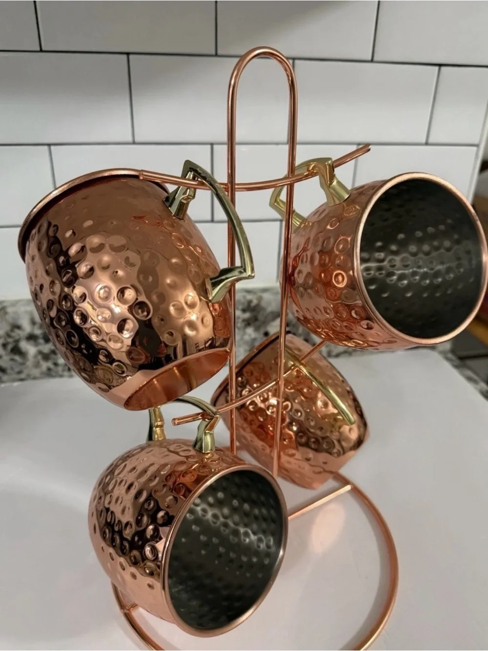 Eco One Moscow Mule Copper Mugs by Silver One Int'l 4 Mugs and Tree New